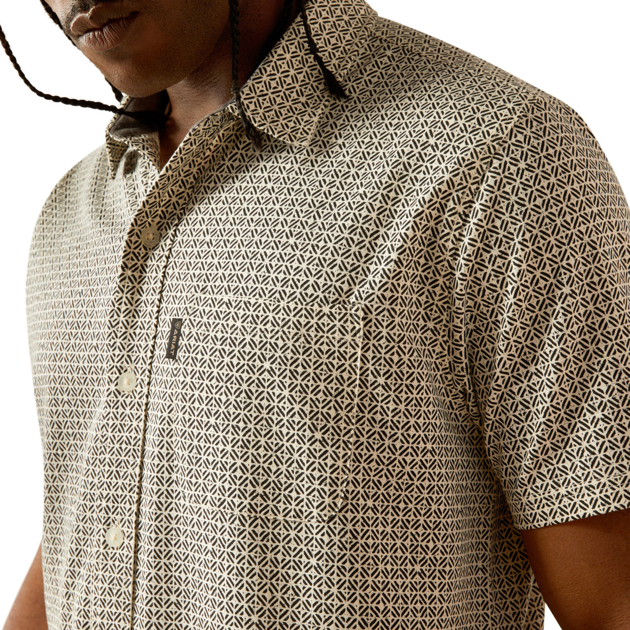 Ariat Men's Retro Button Down Short Sleeve White Shirt