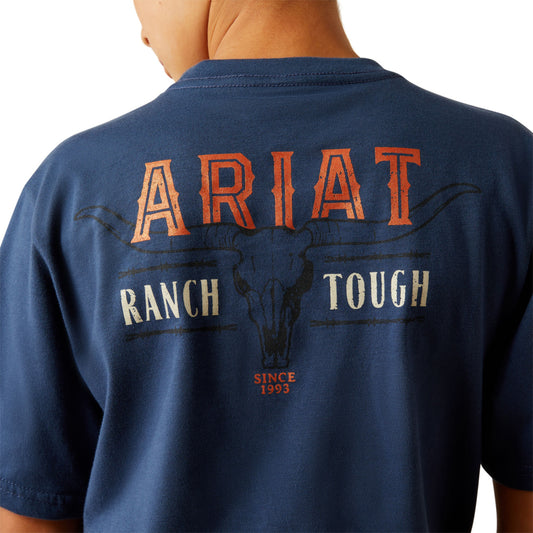 Ariat Boy's Ranch Tough Short Sleeve Space Blue T-Shirt