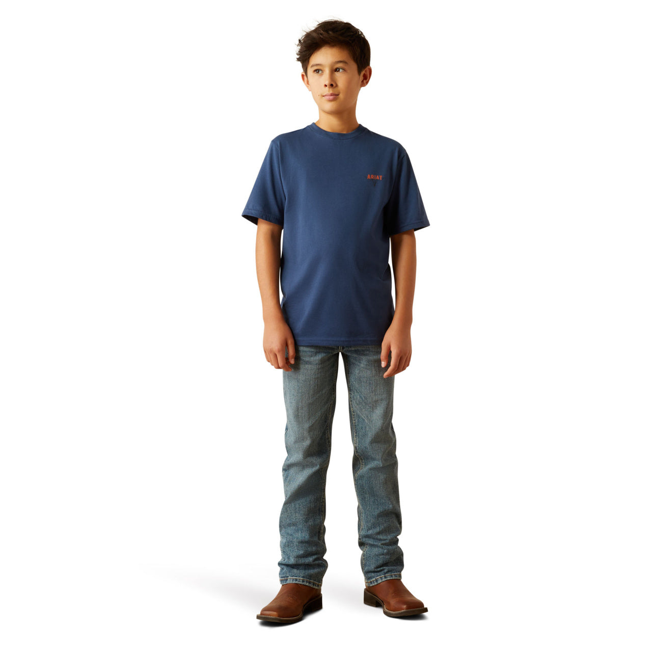 Ariat Boy's Ranch Tough Short Sleeve Space Blue T-Shirt
