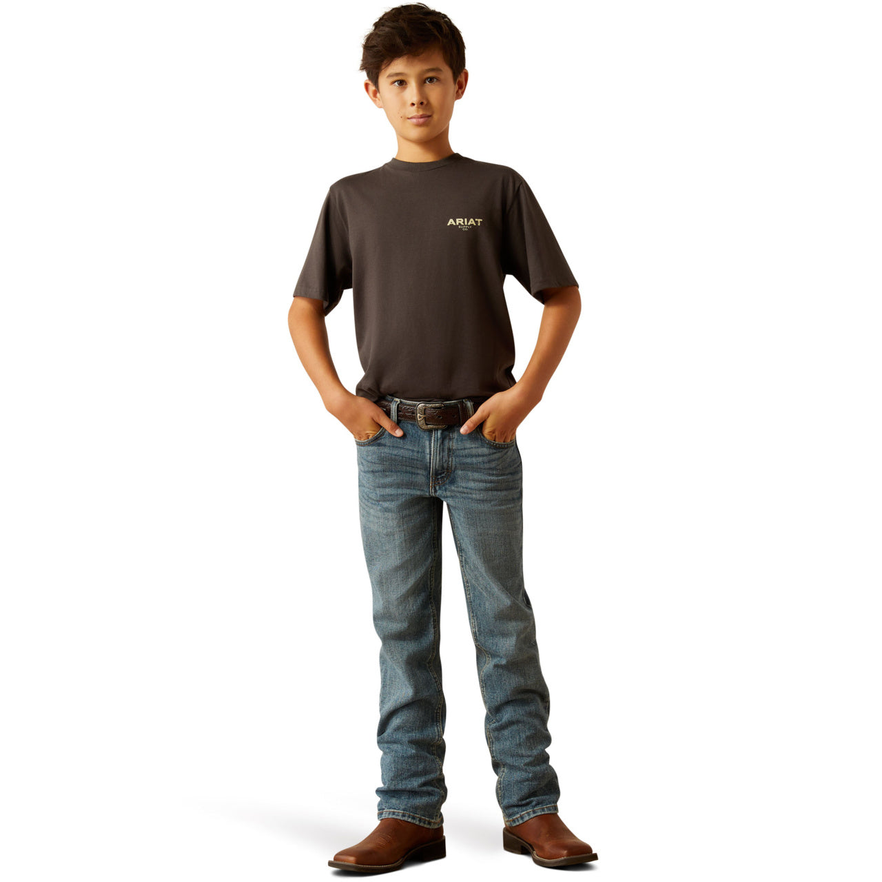 Ariat Boy's Explore Circle Short Sleeve Vintage Black T-Shirt