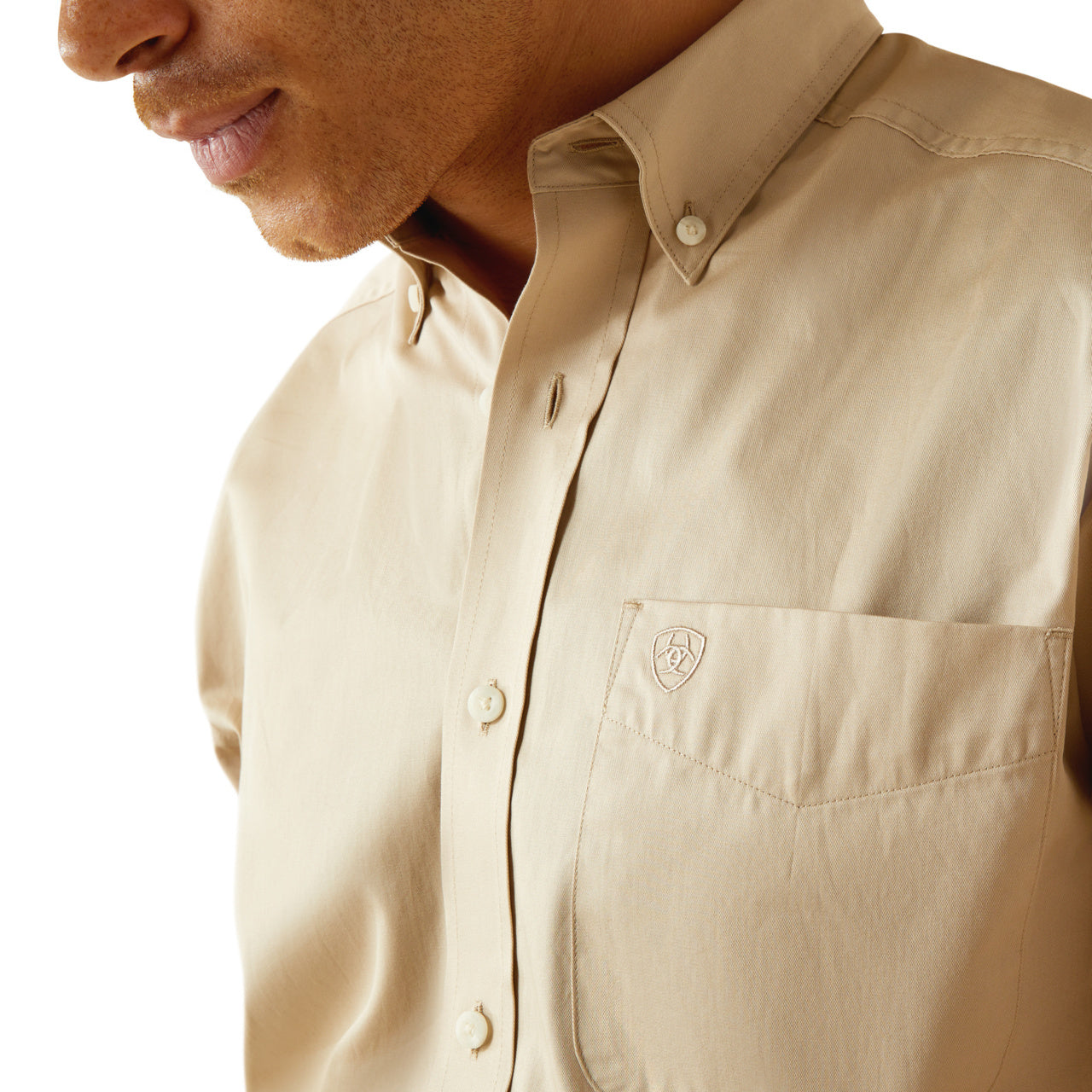 Ariat Men's Lightweight Solid Twill Long Sleeve Khaki Shirt