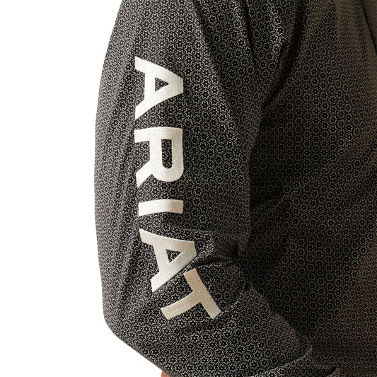 Ariat Men’s Team Fowler Long Sleeve Bottom Down Black/White Shirt