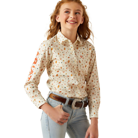 Girl's Ariat Team Kirby Button Down Shirt - Sienna