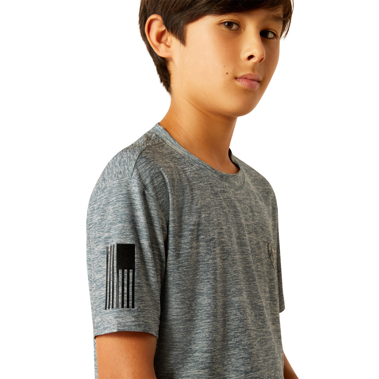 AriatTEK Boy's Vertical Gradient Charger Short Sleeve Newsboy Blue T-Shirt