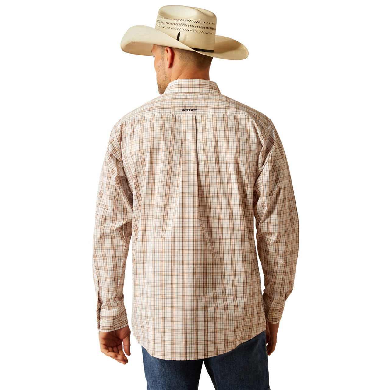 Ariat Men’s Pro Jase Long Sleeve Bottom Down Light Brown Shirt