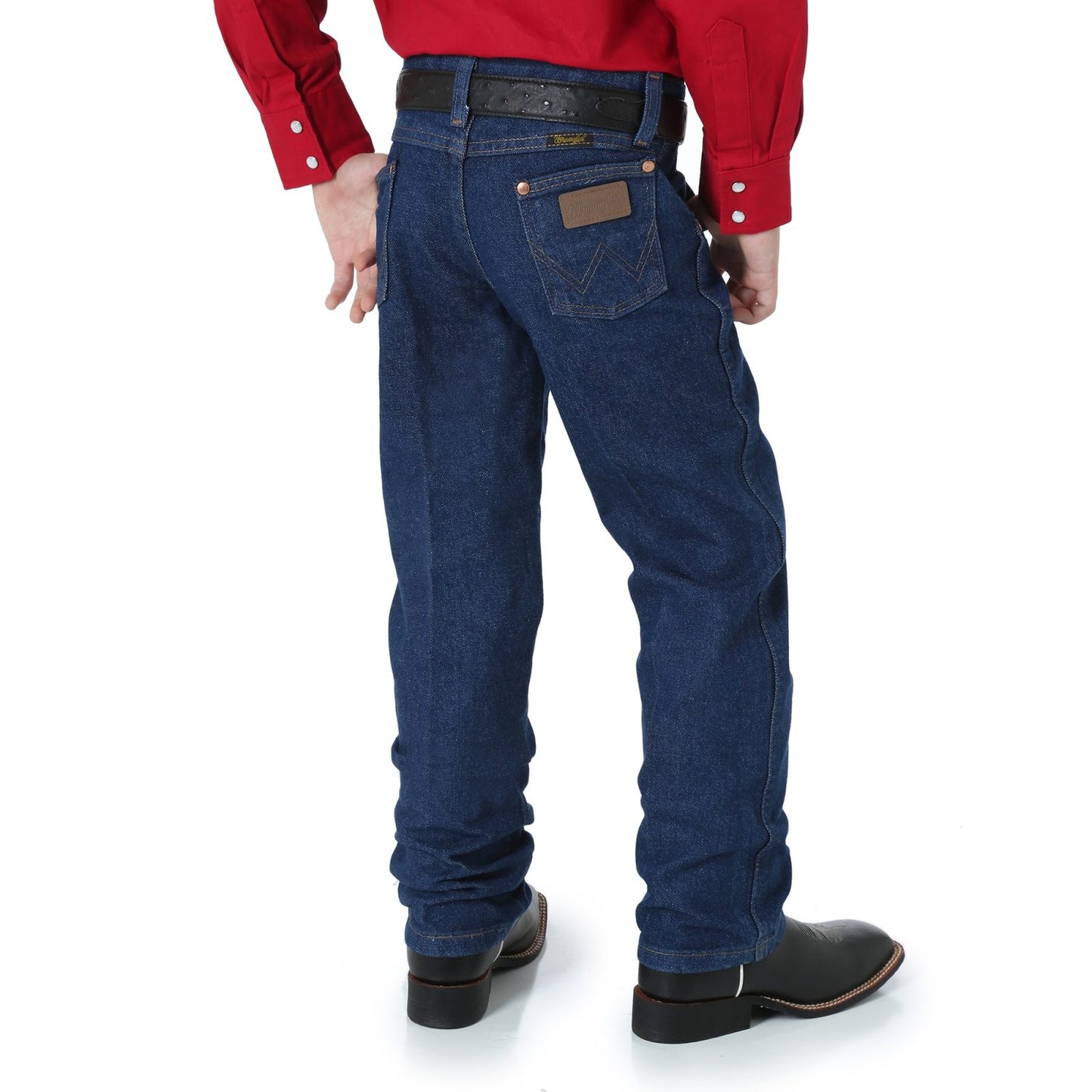 Vaqueros Wrangler Cowboy Cut Prelavado Indigo Original Fit para niño (8-20)