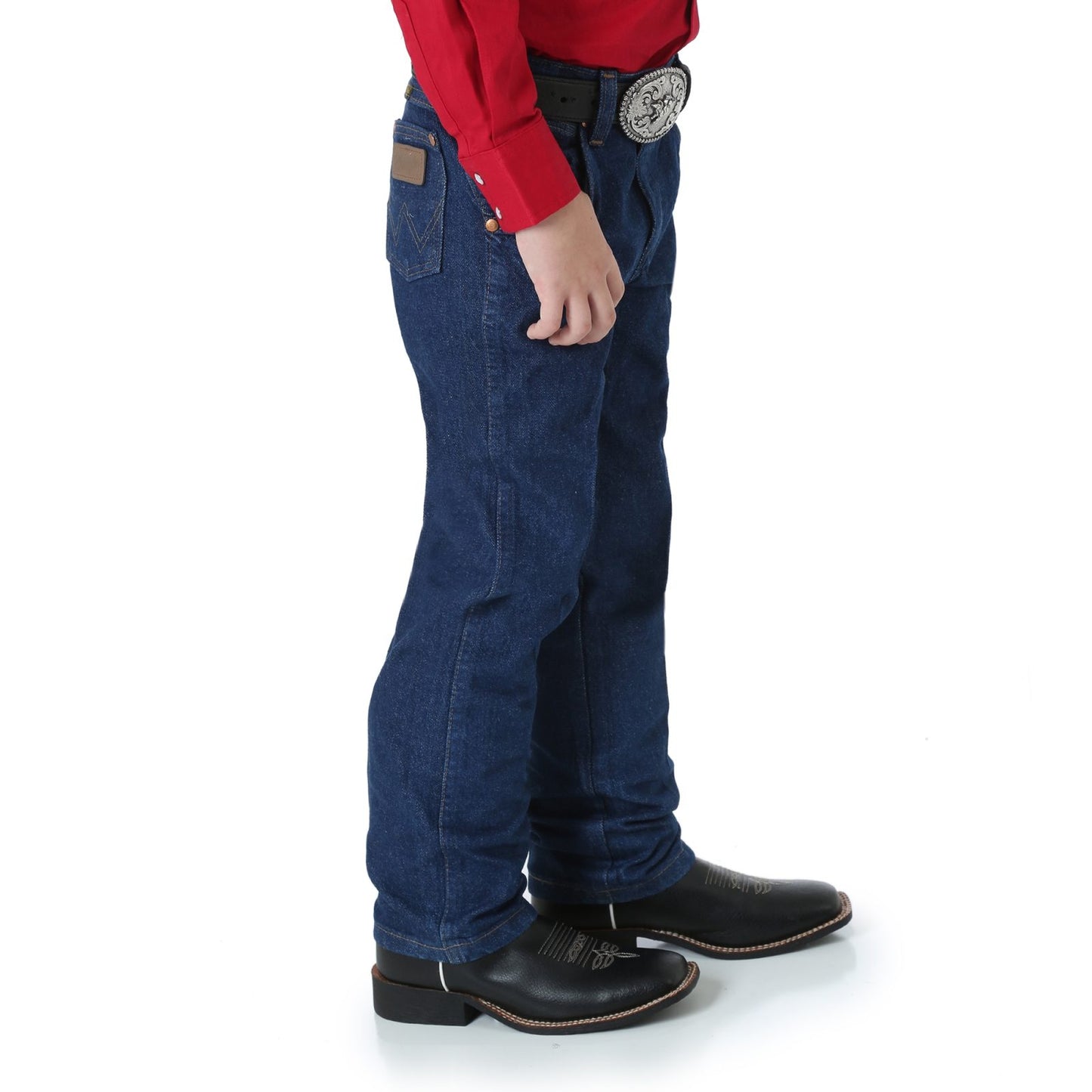 Vaqueros Wrangler de corte vaquero prelavados en color índigo para niño pequeño