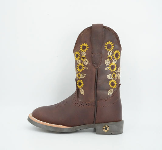 Black Stone Kid's Crazy Brown Sunflowers Boots