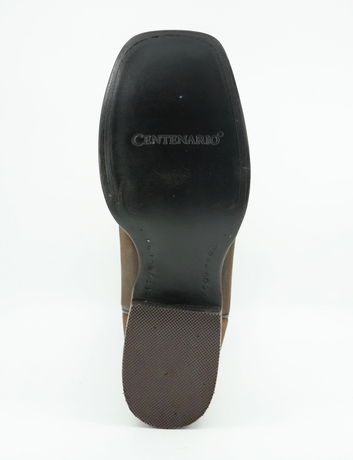 Centenario Women's Camel Embroidered Horseshoes Wide Square Toe Boot