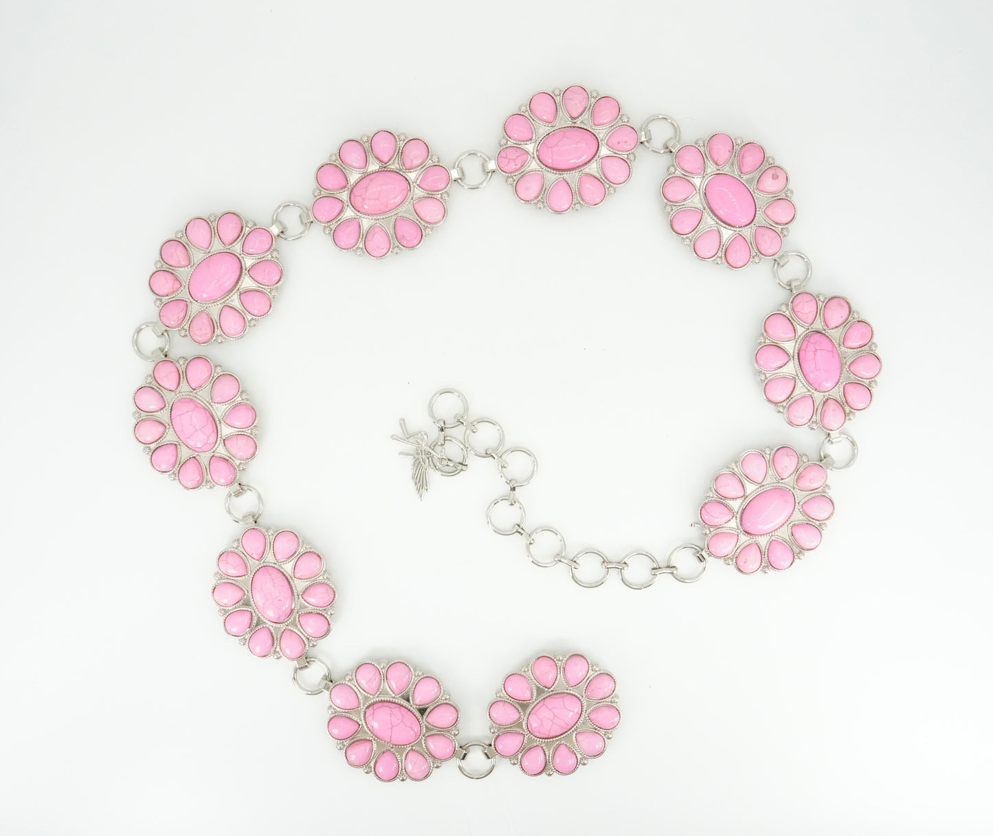 Women's Angel Ranch Floral Pink Stone Conch Belt