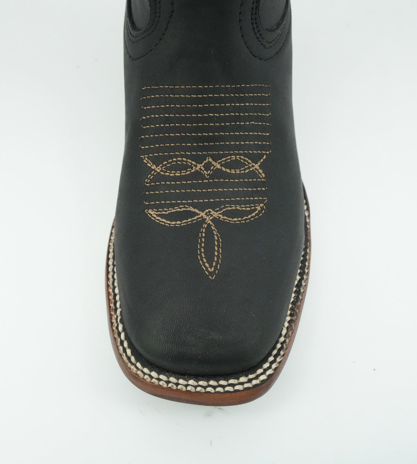 A&A Women's Black Crazy Floral Wide Square Toe Boot