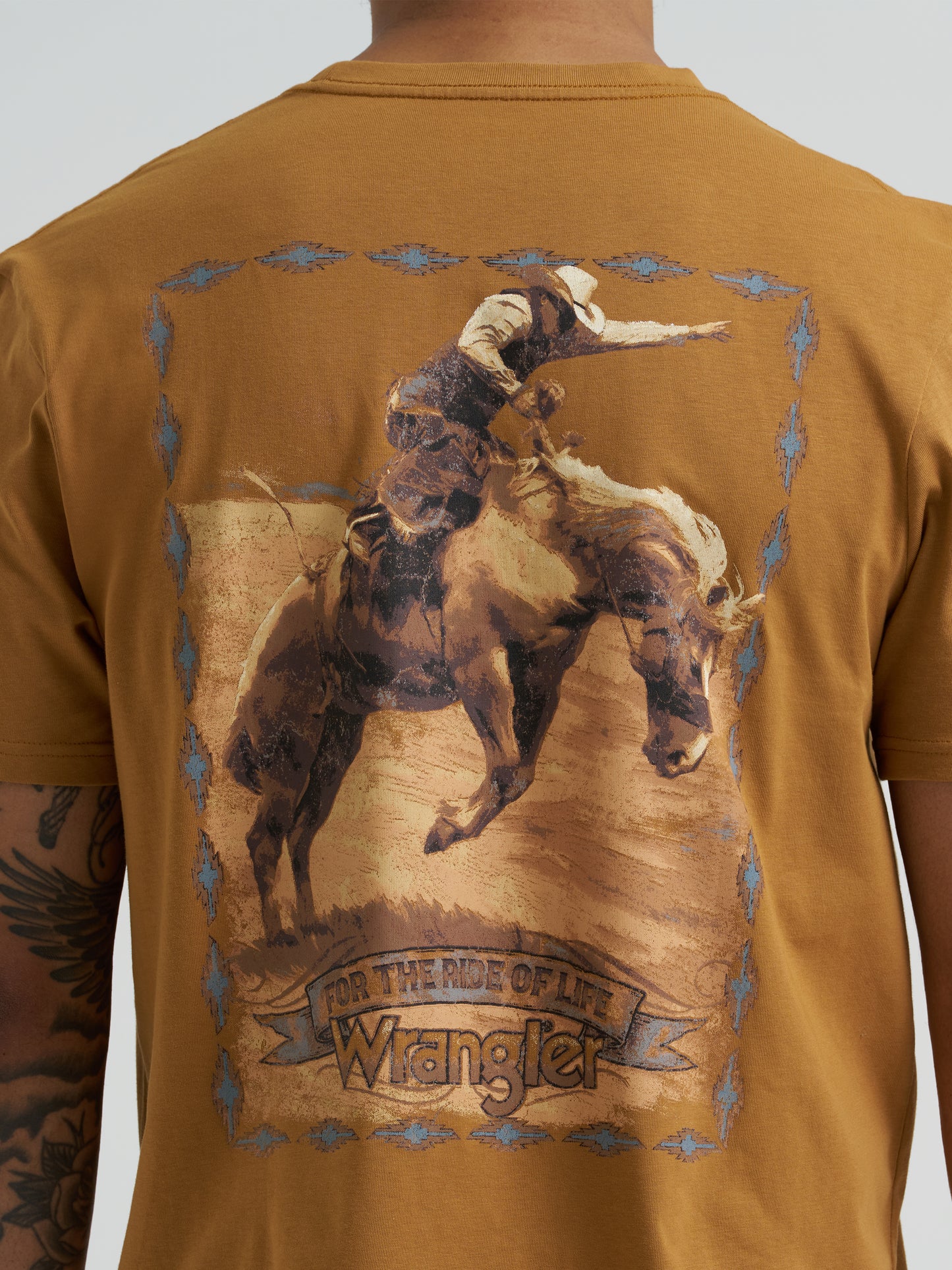 Wrangler Men’s Back Graphic Rodeo Tobacco Brown T-Shirt
