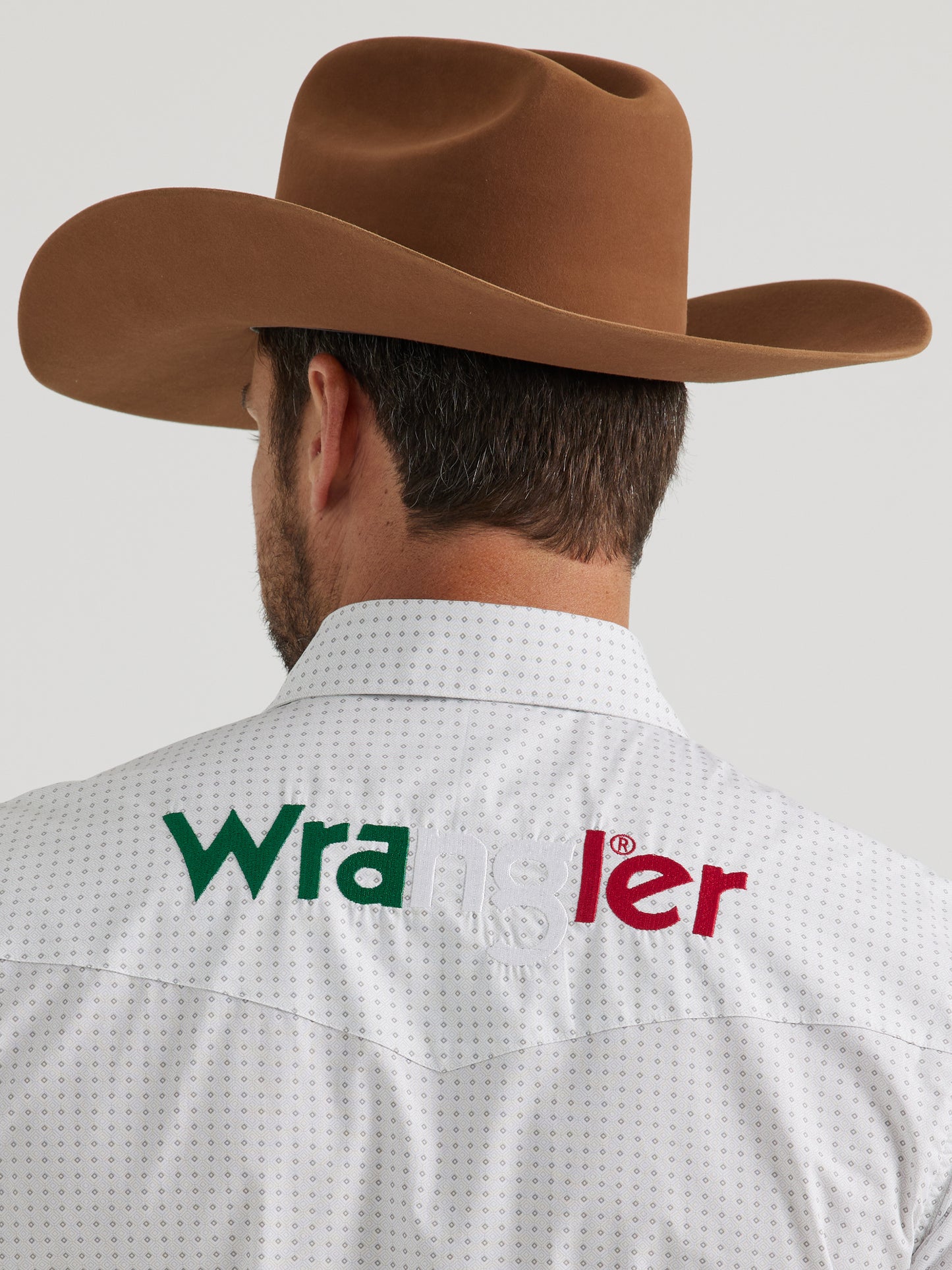 Wrangler Men's Logo Mexico Long Sleeve Western Snap Shirt White