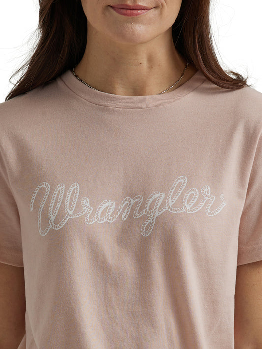 Wrangler Women's Rope Logo Short Sleeve Peach Tee