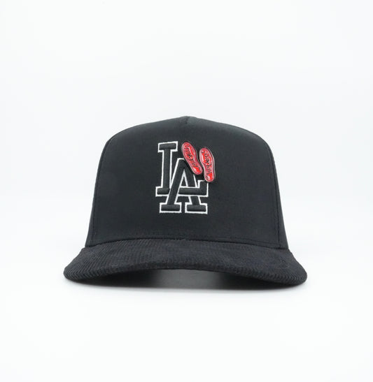 Contti LA Red Bottom Black Cap