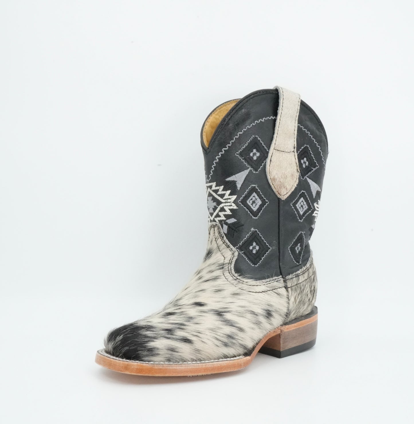 Rock'em Kid's Cow Hair White/Black Boots Size: 10 US / 17 MEX  *AS SEEN ON IMAGE*