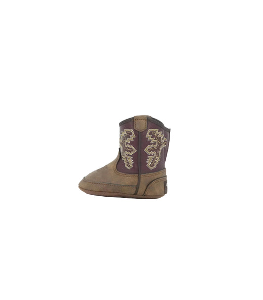 Twister Infant Blake Western Stitch Boot - Brown/Burgundy