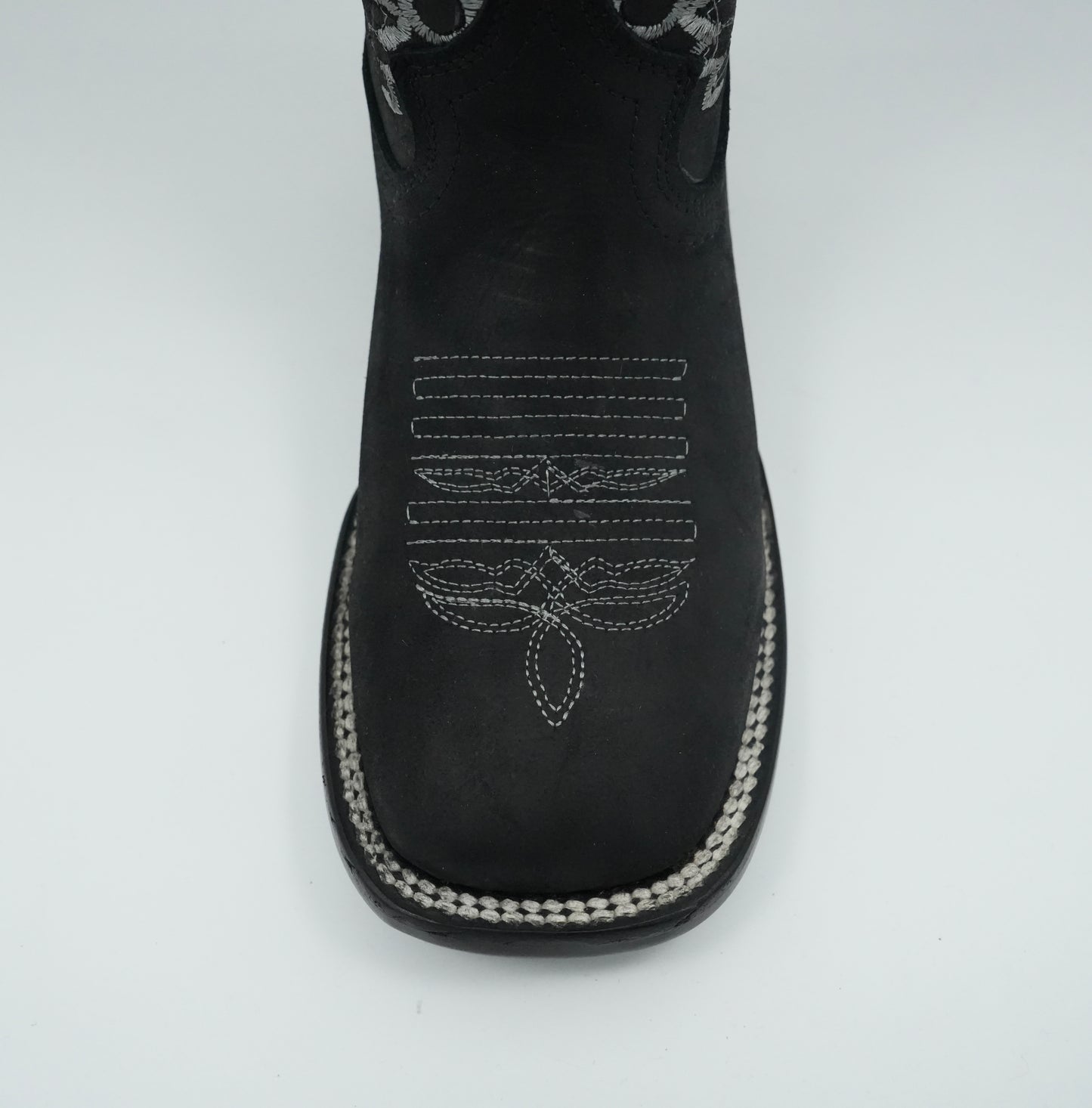 Stephy Women's Embroidered Crazy Black Square Toe Boot