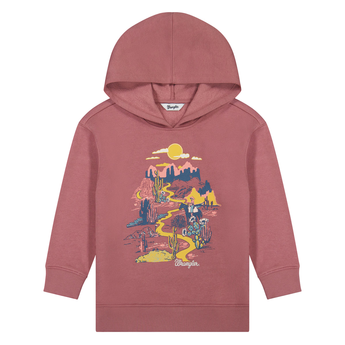 Wrangler Girl's Adventure Graphic Pullover Hoodie - Pink