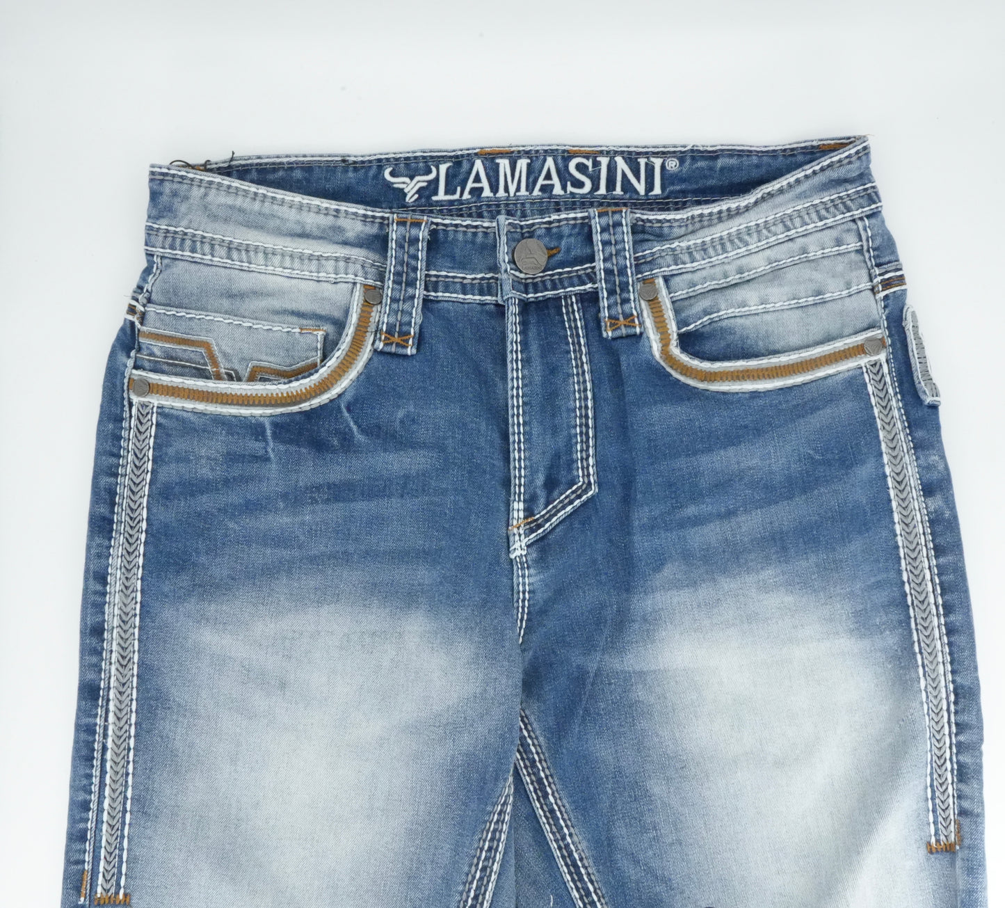 Lamasini Men's Premium Bootcut Jean Light Blue