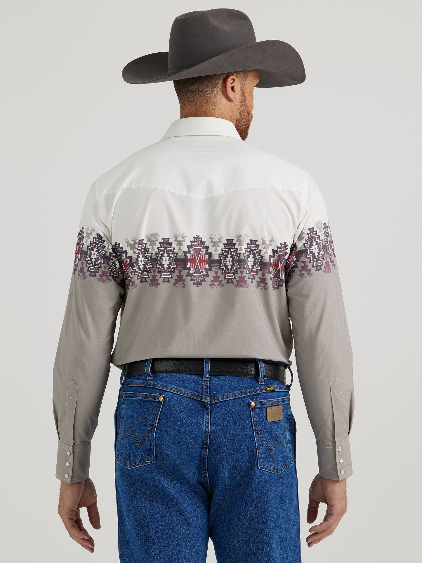 Wrangler x Checotah Western Steel Grey Long Sleeve Button Down Shirt