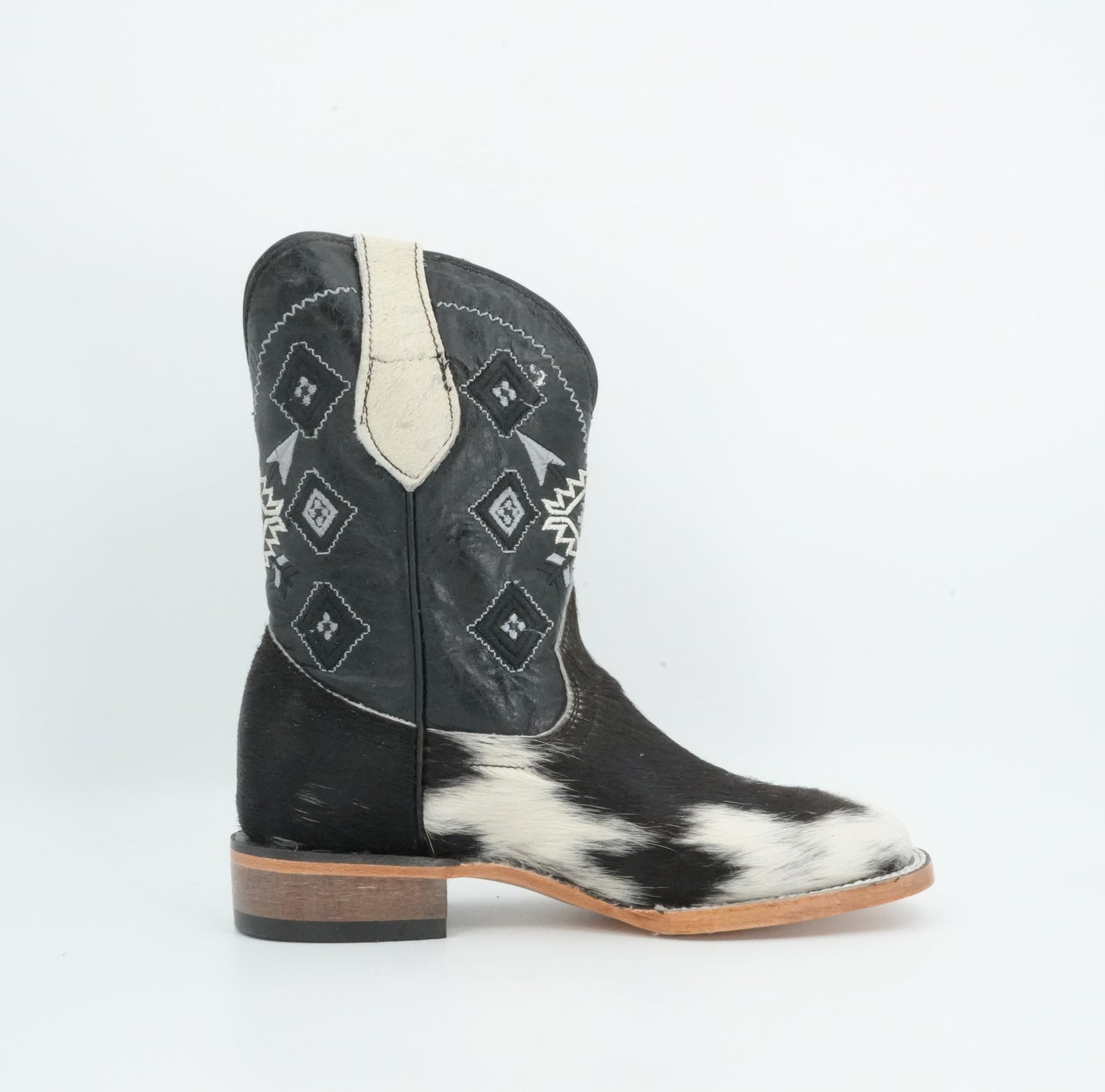 Rock'em Kid's Cow Hair White/Black Boots Size: 1 US / 21 MEX *AS SEEN ON IMAGE*