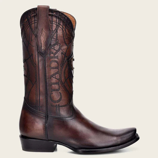 Cuadra Men's Engraved Brown Leather Boot