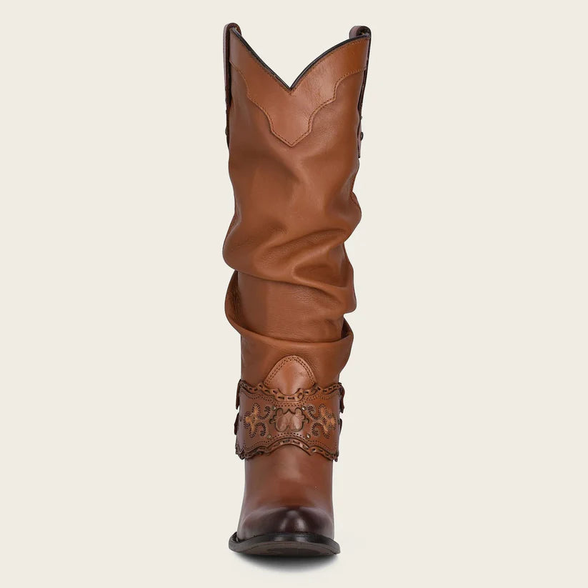 Cuadra Women's Engraved Honey Leather Tall Boot