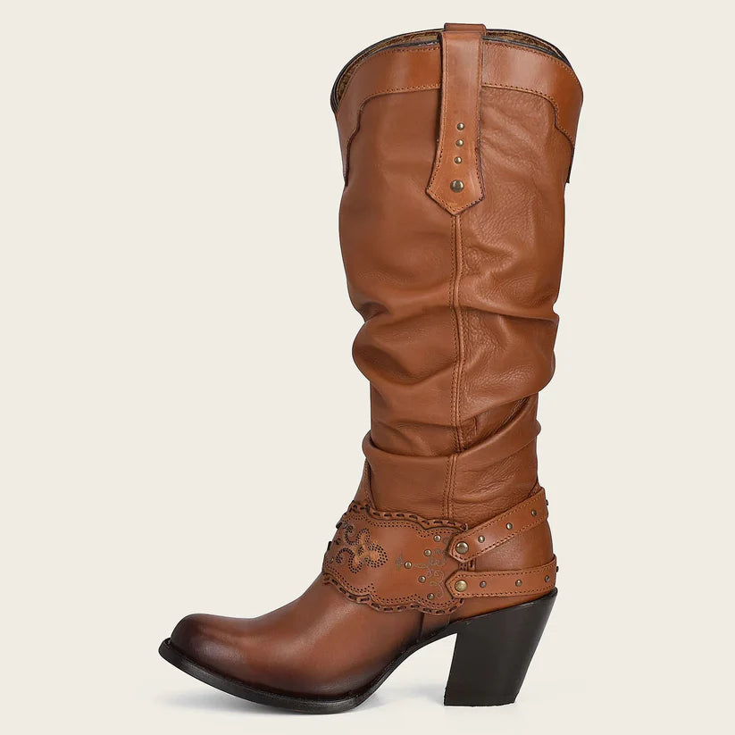 Cuadra Women's Engraved Honey Leather Tall Boot