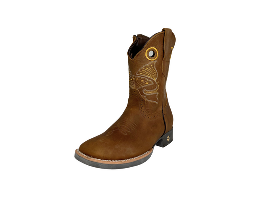 Black Stone Kid's Tan Yellow Stitched Boots