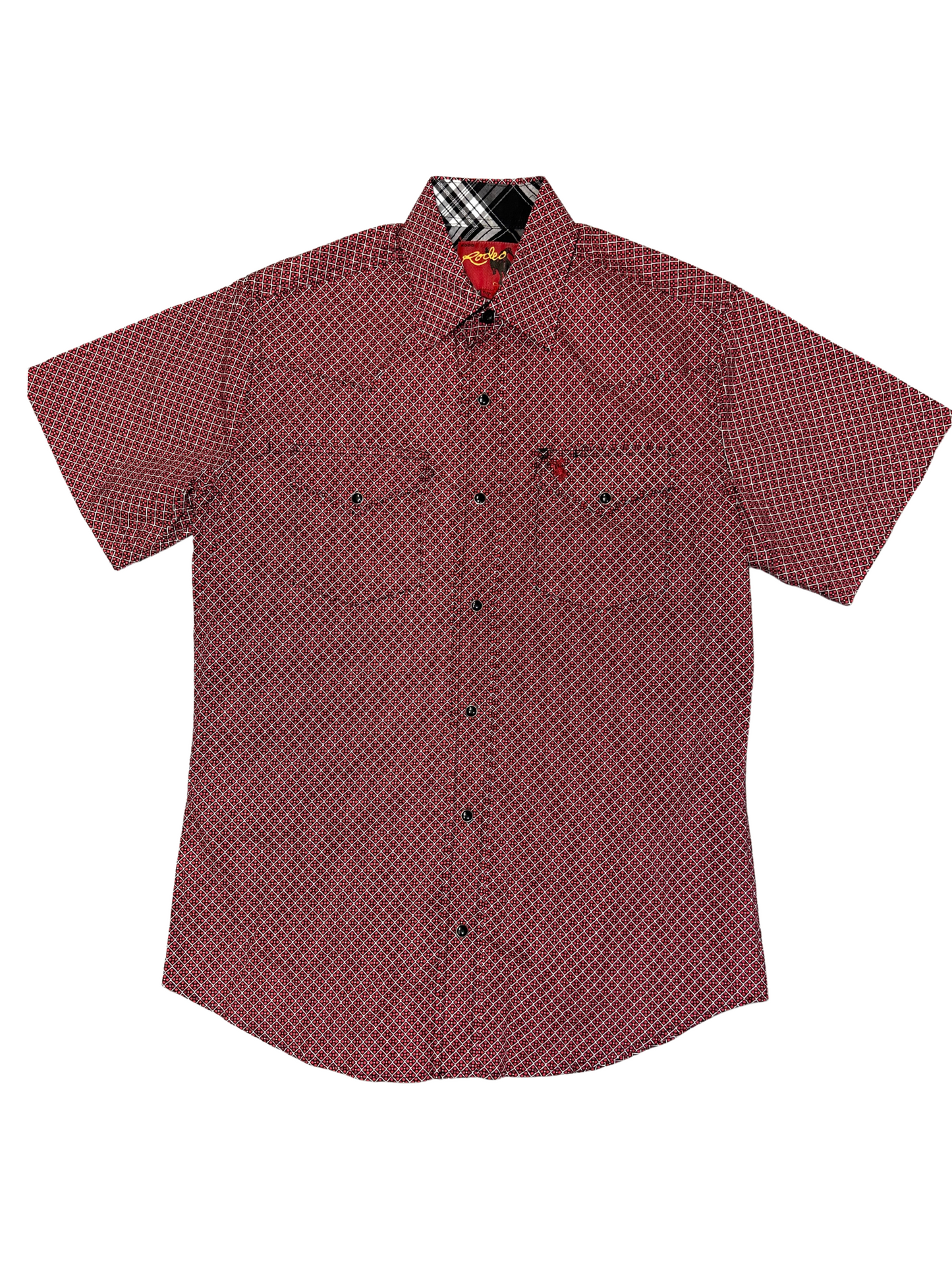 Men's Rodeo Red Short Sleeve Button Down Shirt