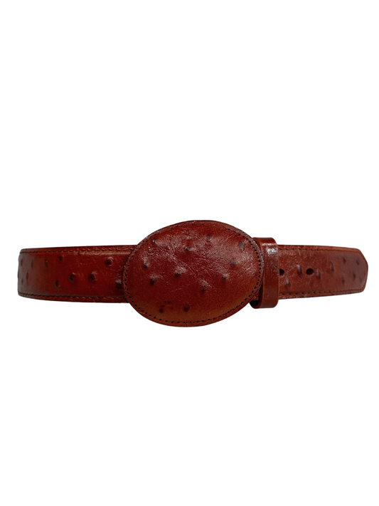 Imitation Ostrich Belt - Brick