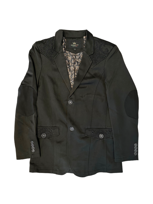 Men's Black Embroided Blazer