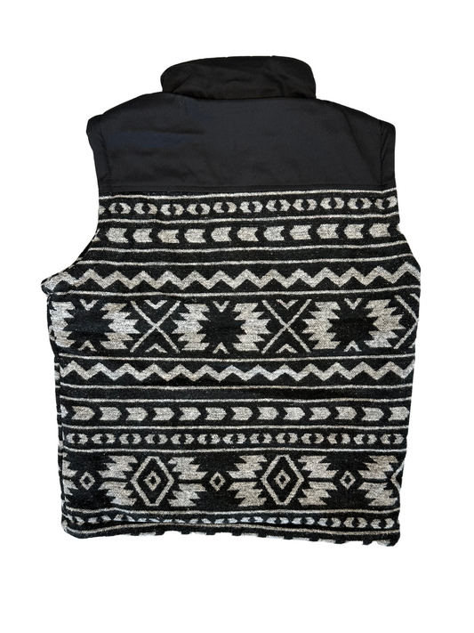 Lamasini Black & Gray Tribal Puffer Vest