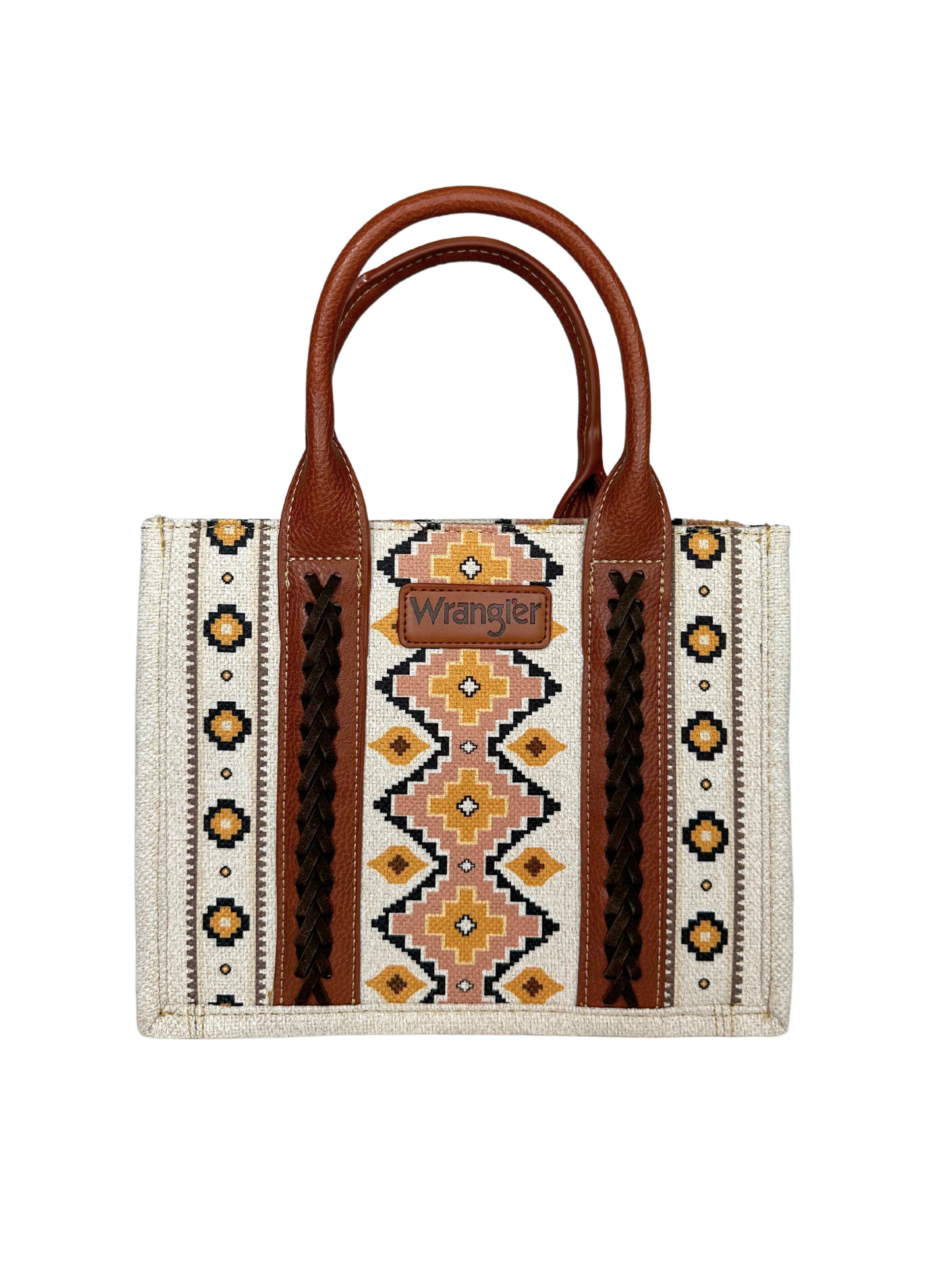 Wrangler Southwestern Print Small Canvas Tote/Crossbody - Coffee