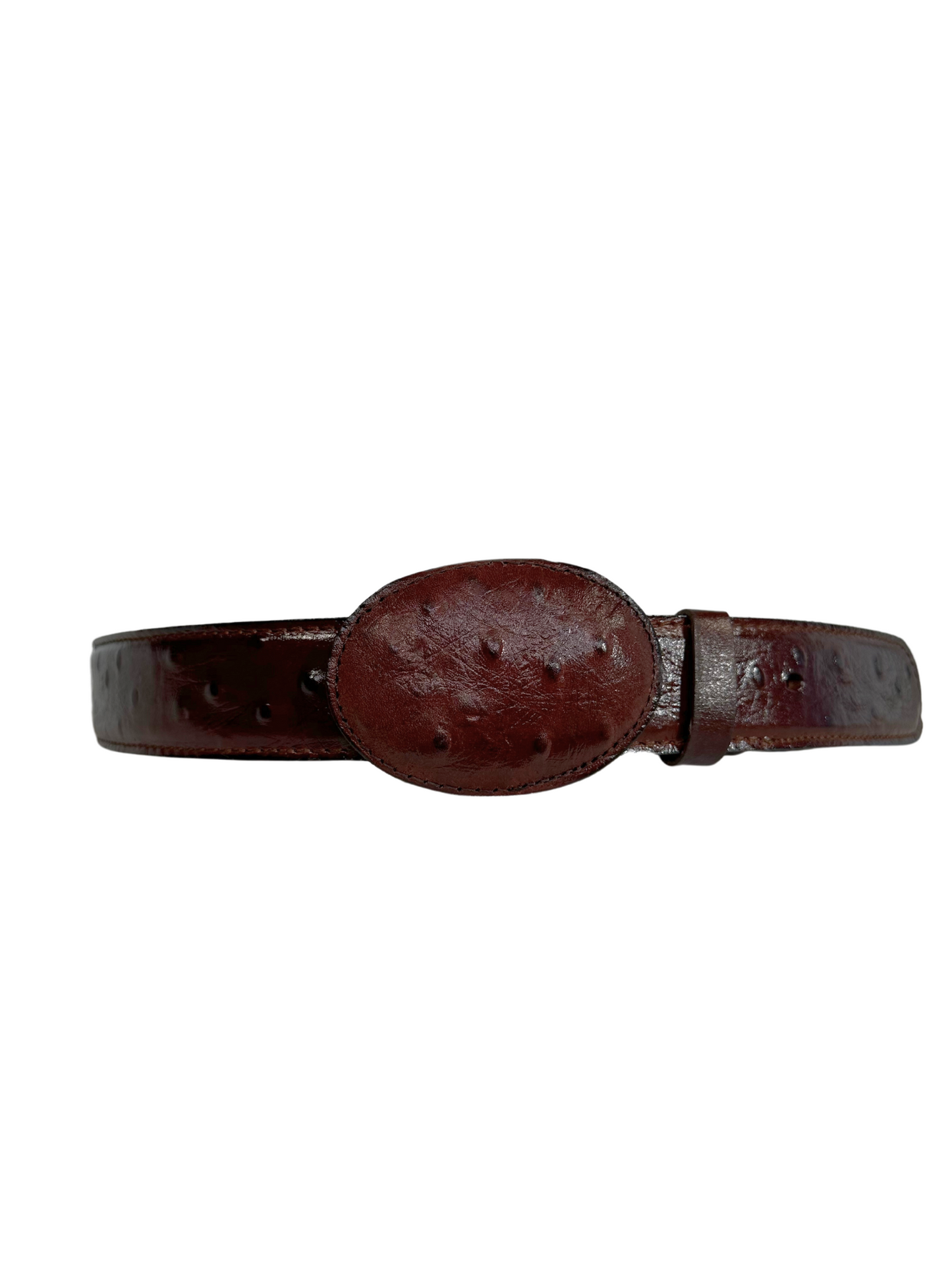 Imitation Ostrich Belt - Brown
