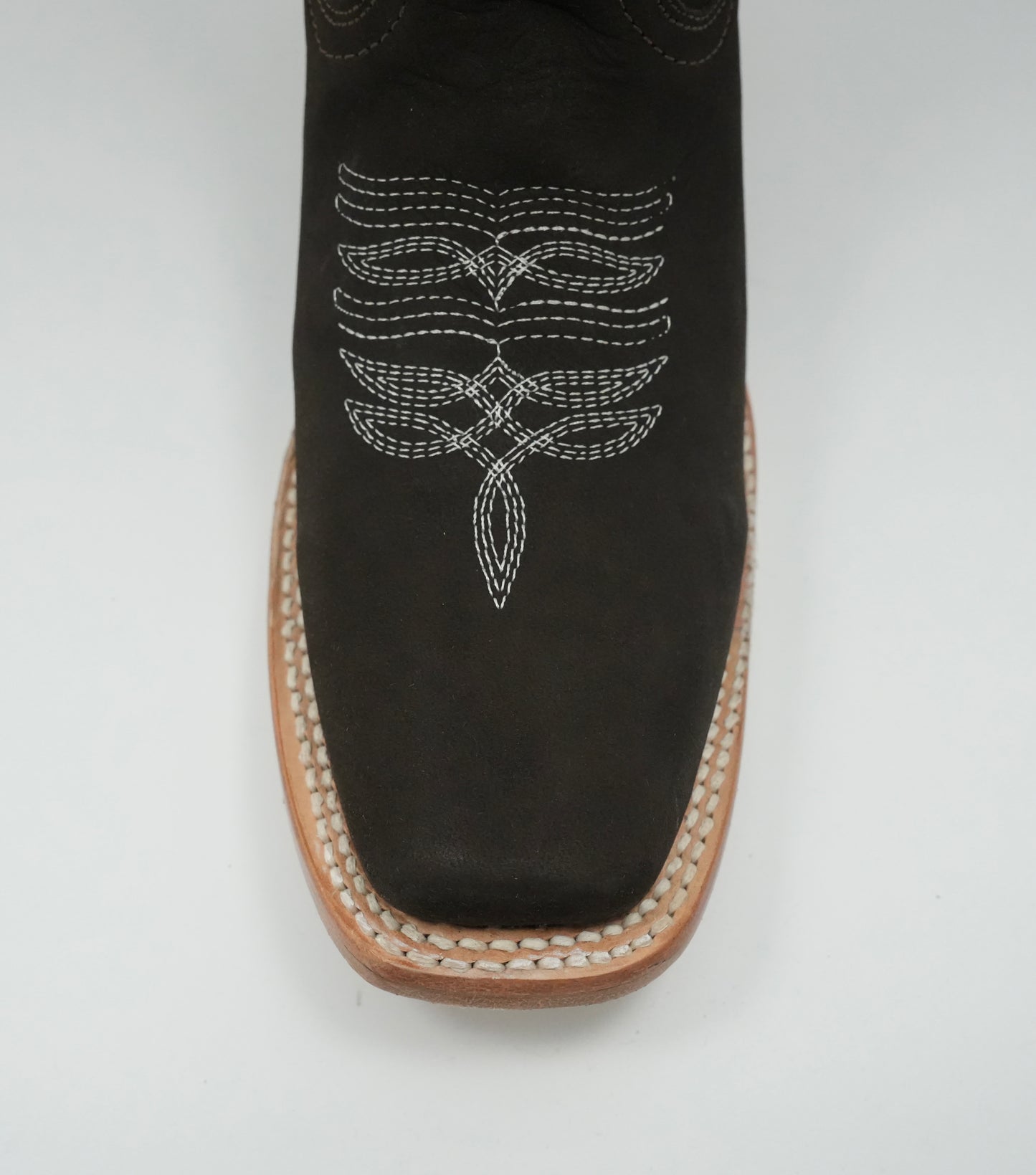 Stephy Women's Nobuck Brown Floral Square Toe Boot