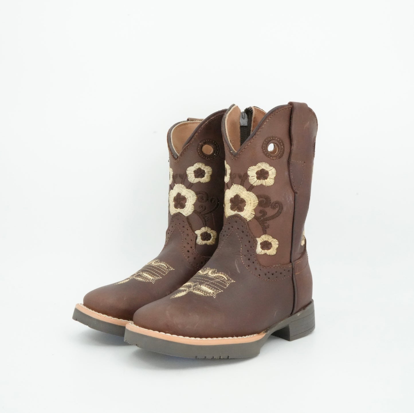 Black Stone Kid's Crazy Brown Flowers Boots