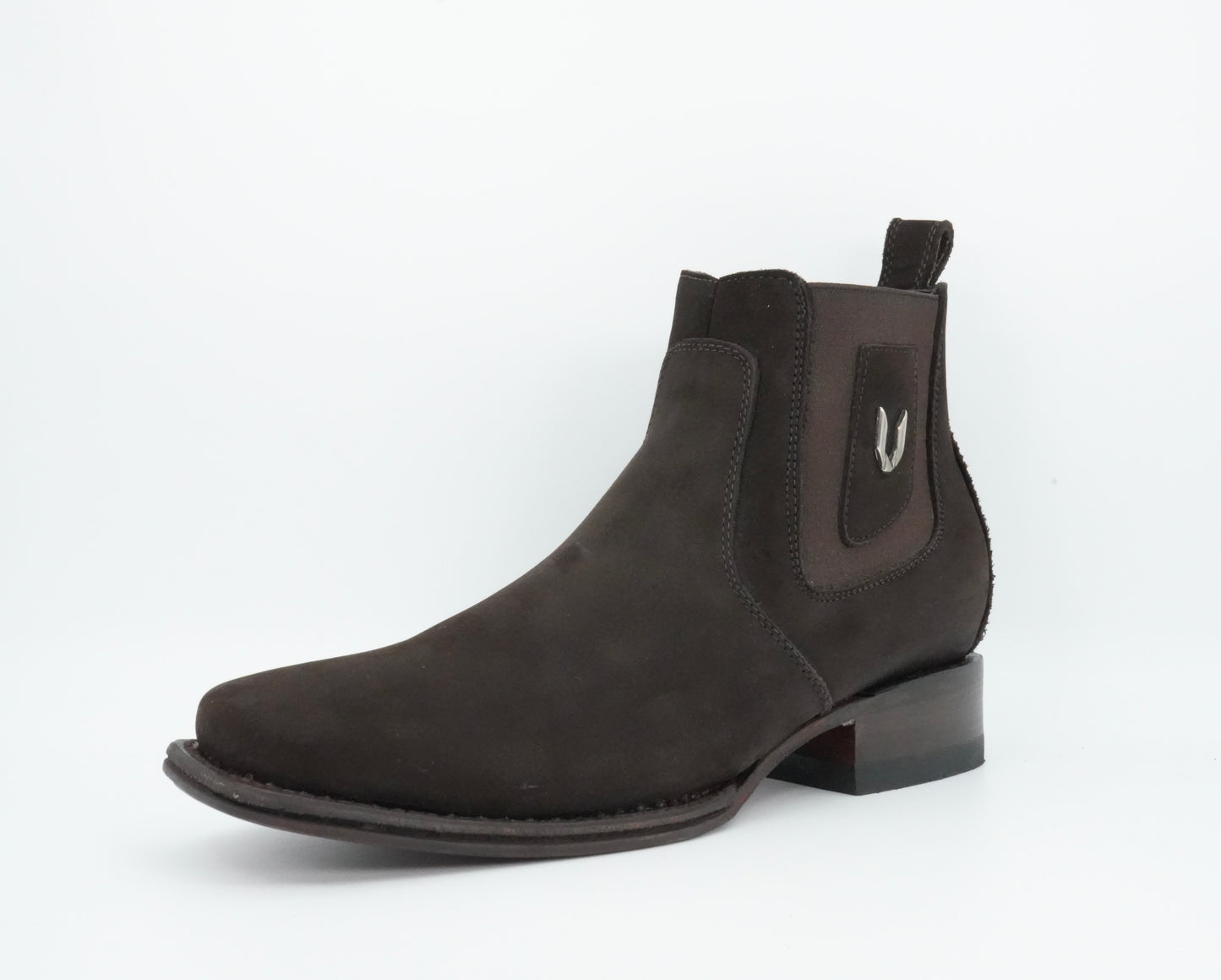 Vestigium Jr’s Nobuck Dark Brown Square Toe Short Boot