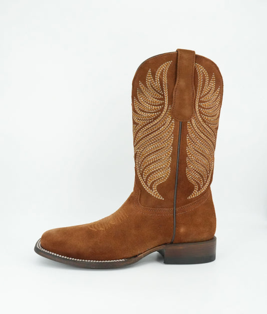 Circle G Men’s Embroidery Nobuck Shedron Wide Square Toe Boot