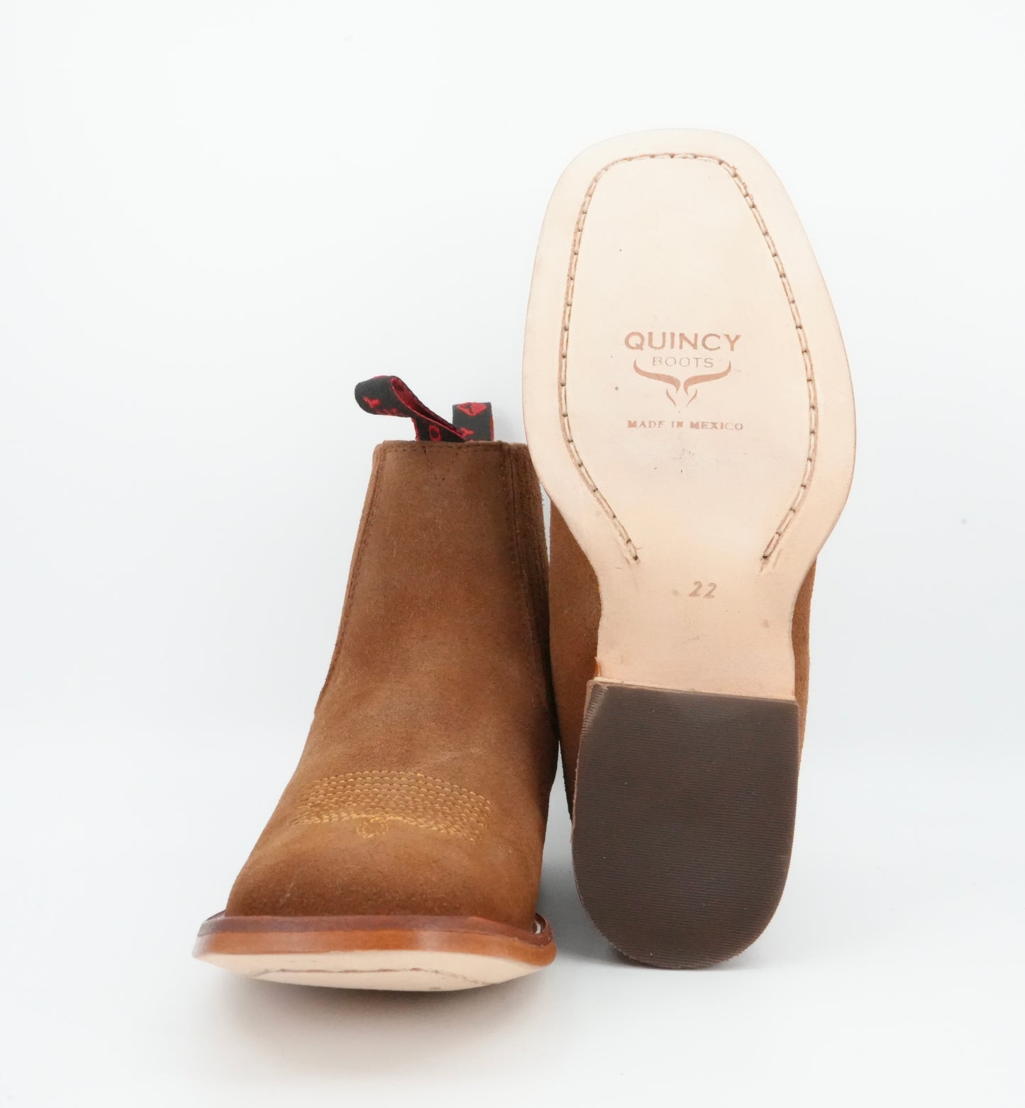 Quincy Kid's Suede Shedron Square Toe Short Boot
