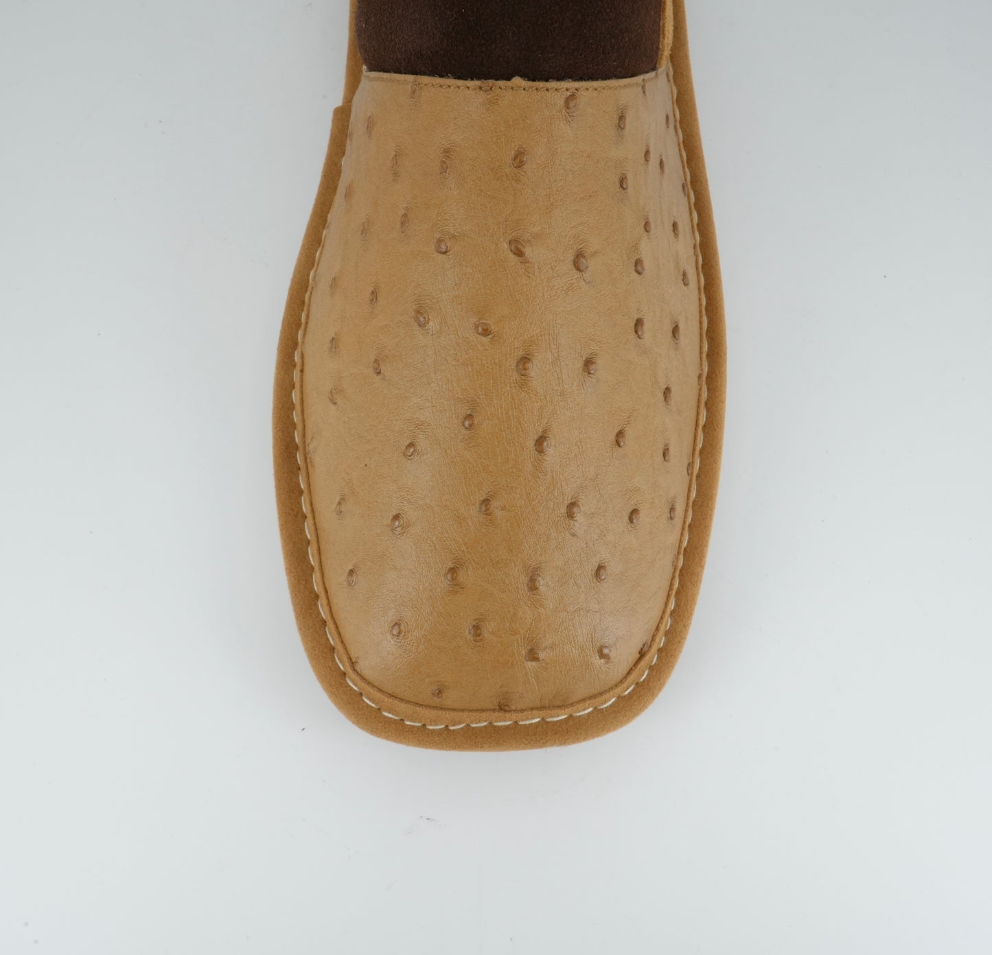 Men's Ariat Silversmith Square Toe Slippers Ostrich Print Tan