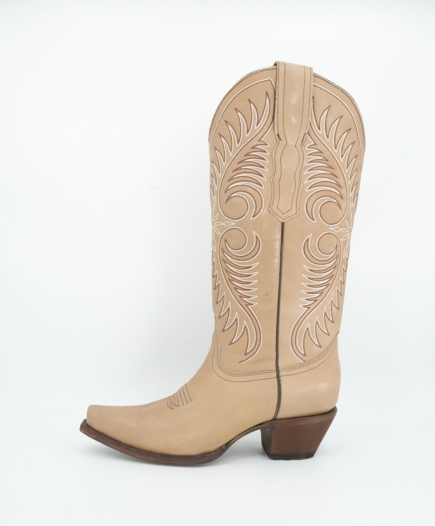 Circle G Women’s Sand Cowhide Embroidery Snip Toe Boot