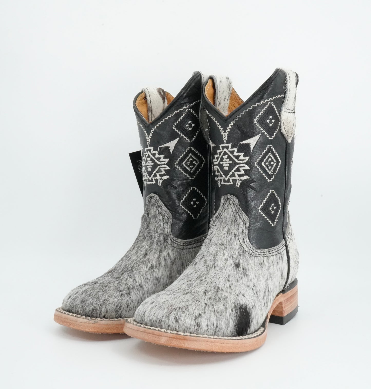 Rock'em Kid's Cow Hair White/Black Boots Size: 13 US / 20 MEX *AS SEEN ON IMAGE*