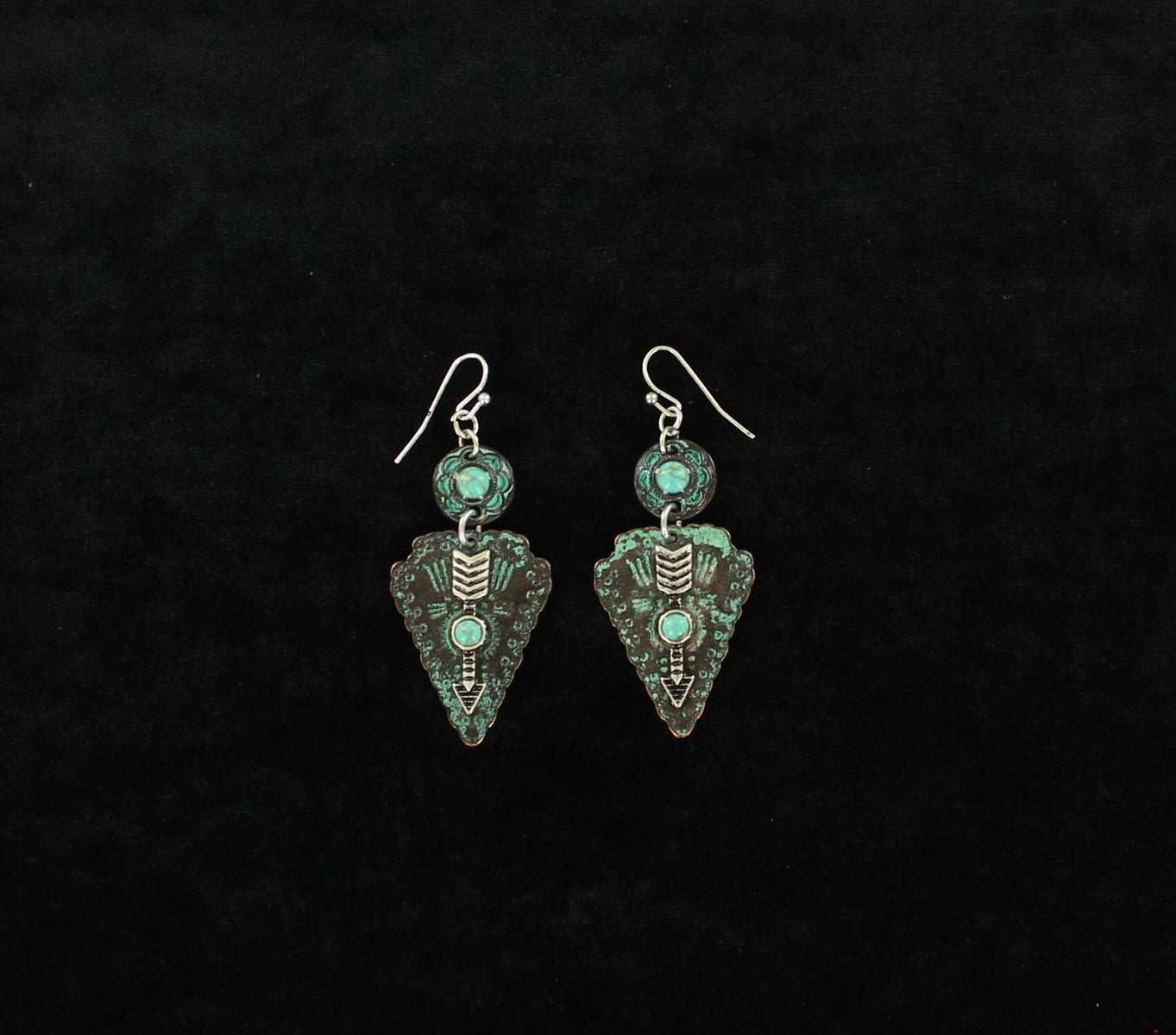 Blazin Roxx Turquoise Arrowhead Earrings
