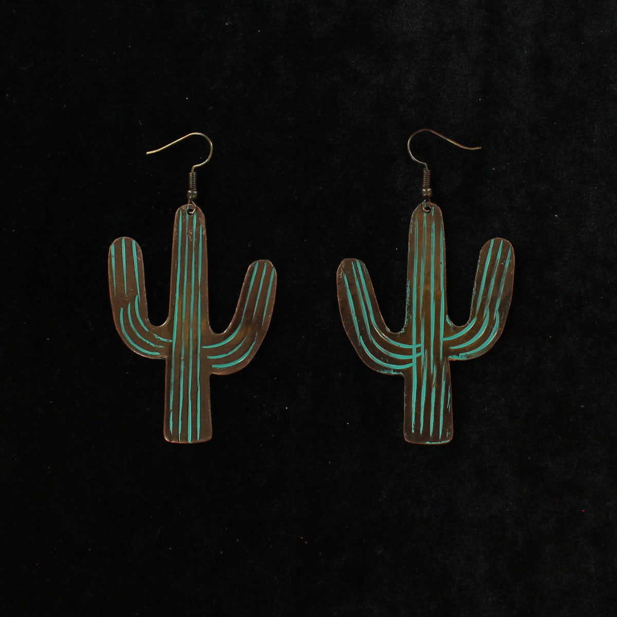 Blazin Roxx Large Rustic Cactus Earrings