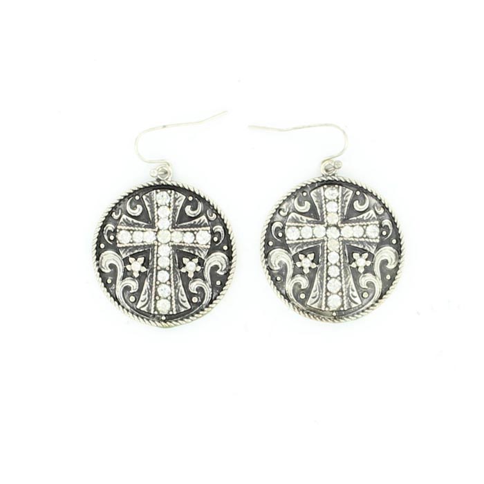 Blazin Roxx Circle Cross Earrings