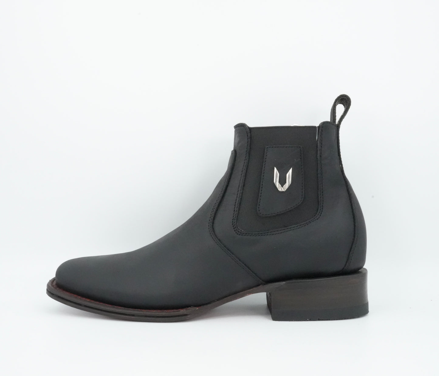 Vestigium Jr’s Grasso Black Square Toe Short Boot