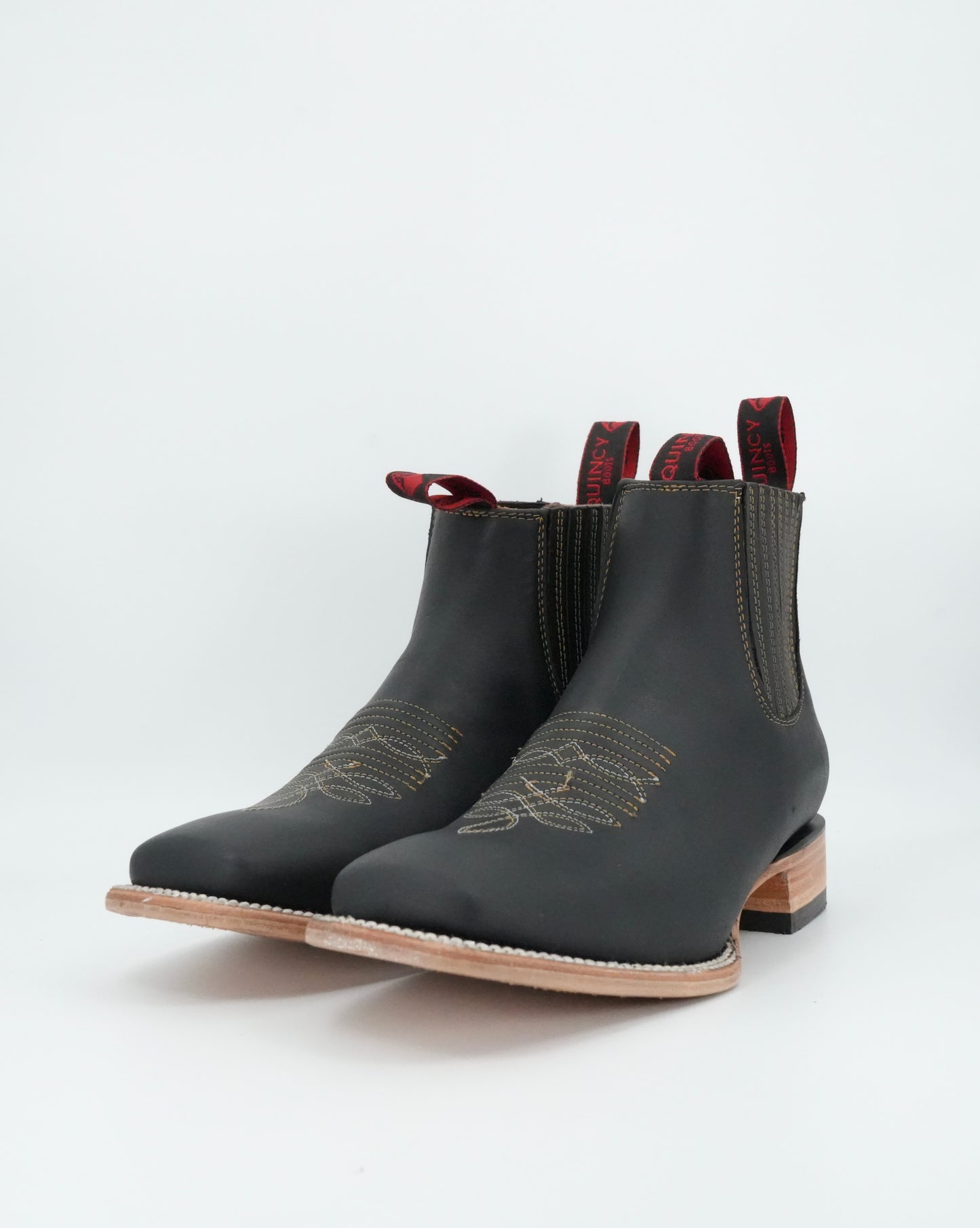 Quincy Men's Black Leather Short Boot