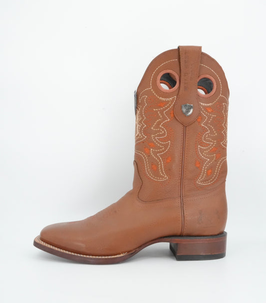 Wild West Men's Grisly Honey Leather Wide Square Toe Boot